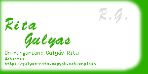 rita gulyas business card